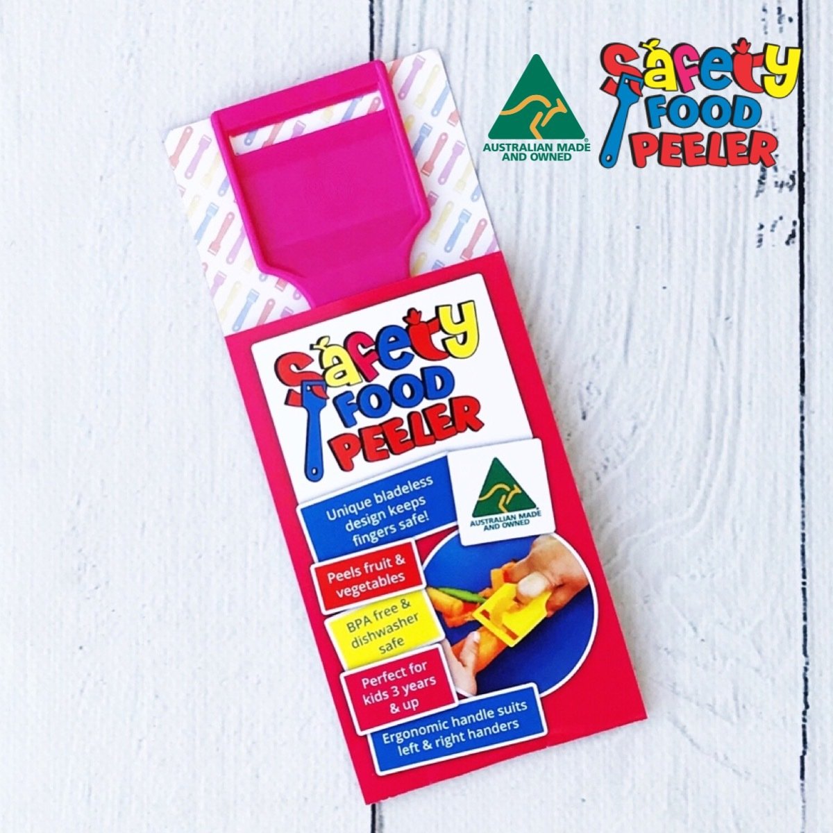 Safety Food Peeler Pink