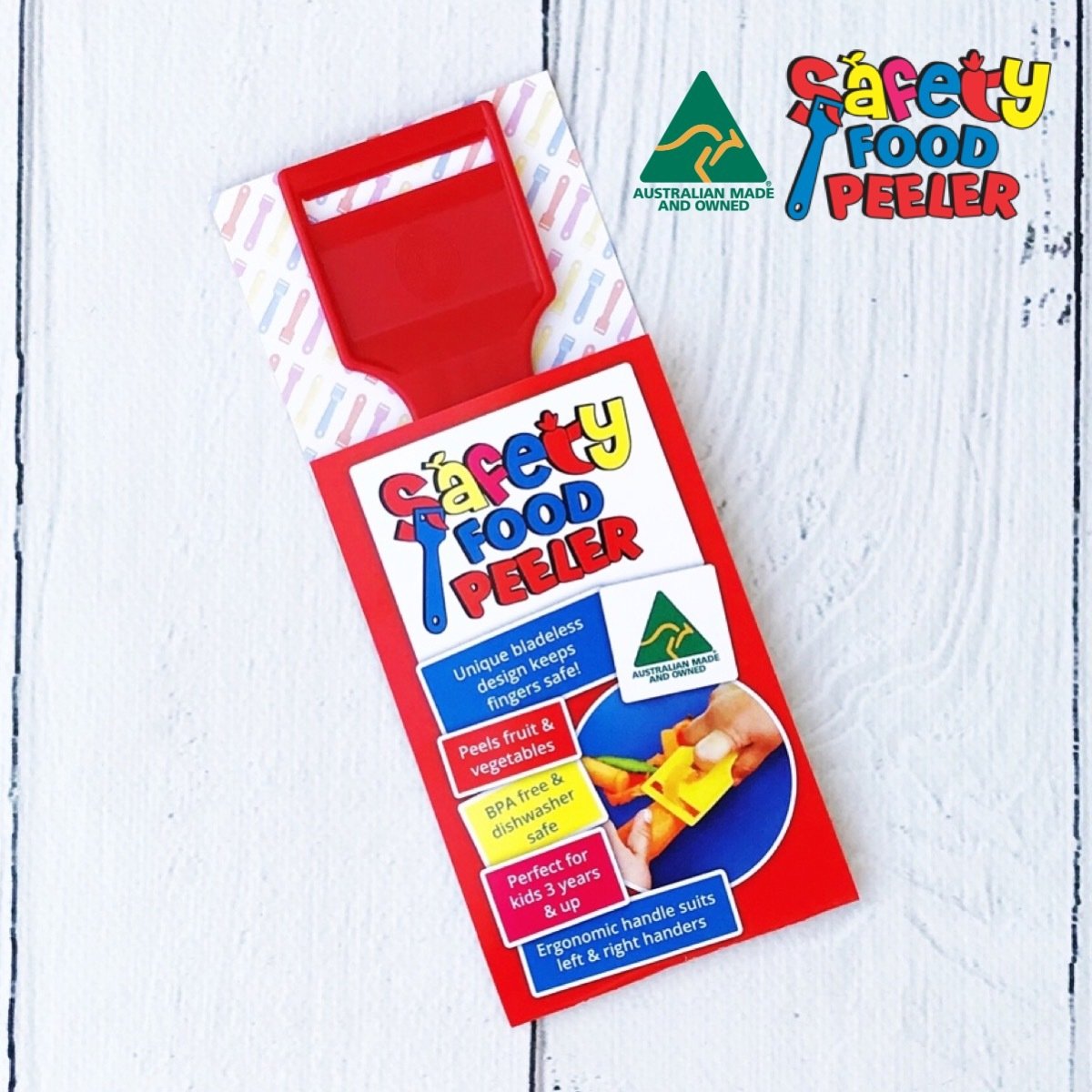 Safety Food Peeler Red