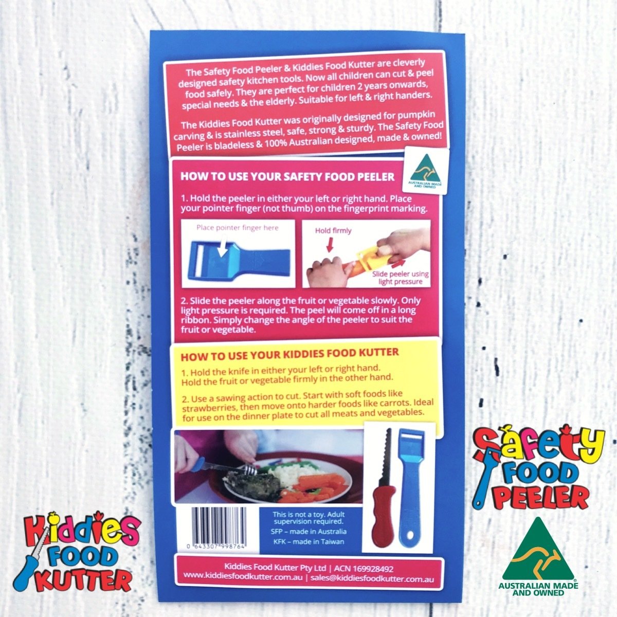 Twin Pack - Kiddies Food Kutter & Safety Food Peeler