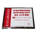W- PR82EHD  PREM 82L BLK 200/CTN EX HVY DTY BIN LINER