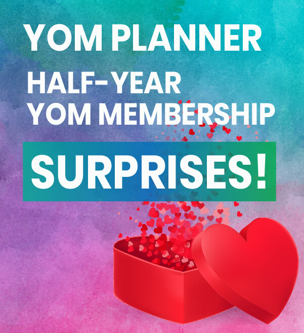 Half-Year YOM Membership and A5 YOM PLANNER 2019 - Hard Copy + SURPRISES! Half-Year YOM Membership and A5 YOM PLANNER 2019 - Hard Copy + SURPRISES!