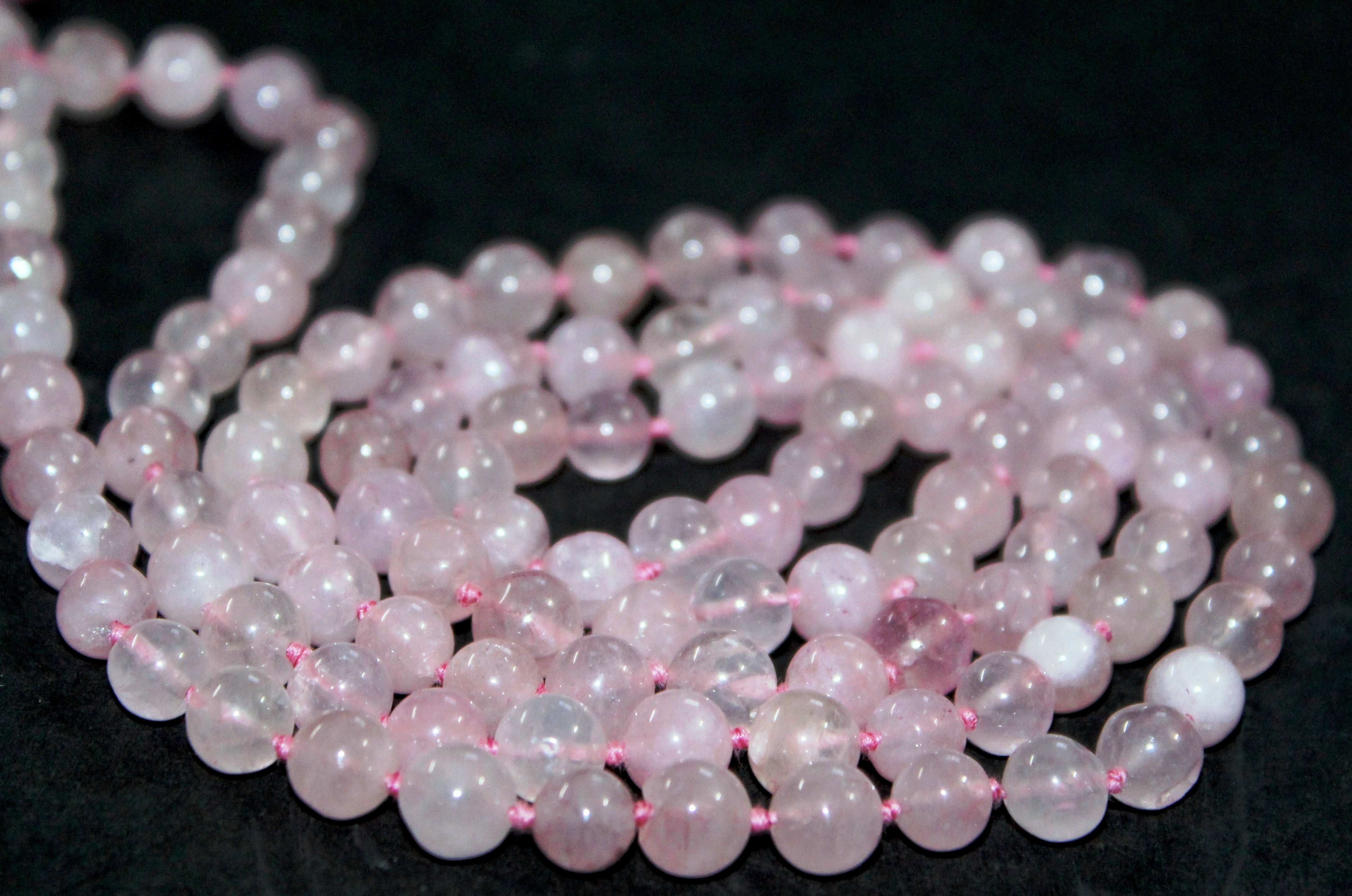 Rose Quartz 108 Beads Crystal Stone Mala / Necklace for Unisex 00001RQBCSMNU