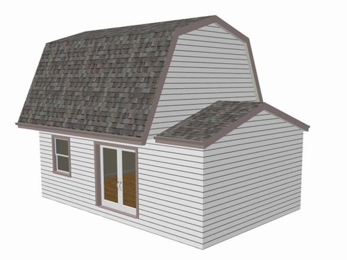 G455 Gambrel 16 X 20 Shed Plan Barn Plans G455 Gambrel 16 X 20