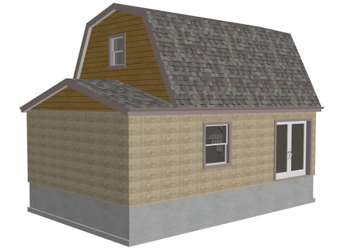 G455 Gambrel 16 X 20 Shed Plan Barn Plans G455 Gambrel 16 X 20