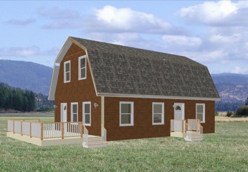 24 X 36 Gambrel Roof Cabin Cabin Plans Store Pole Barn Plans