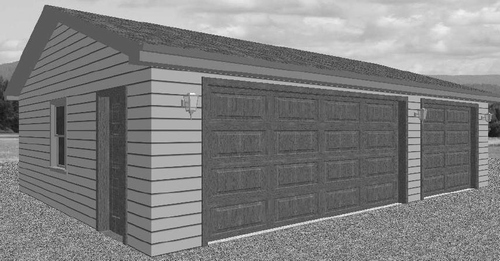 24 X32 3 Car Garage Pole Barn Style Frame With Pdf Autocad Dwg