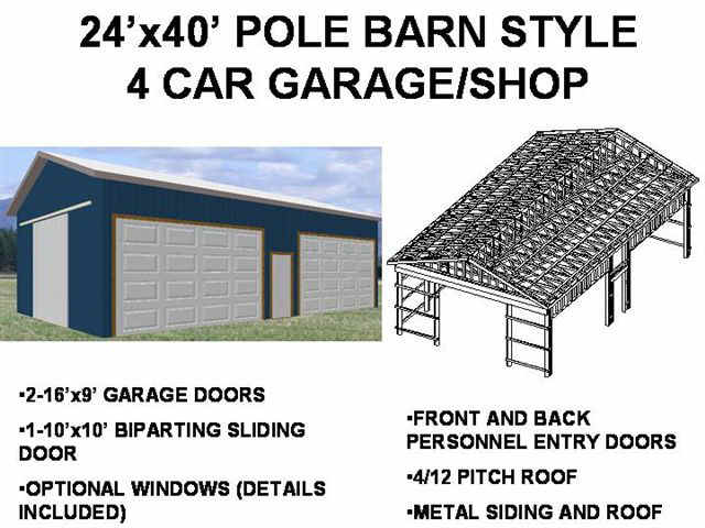 9 Pole Barn Garage Plans Only 19 99 Garage Plans Store