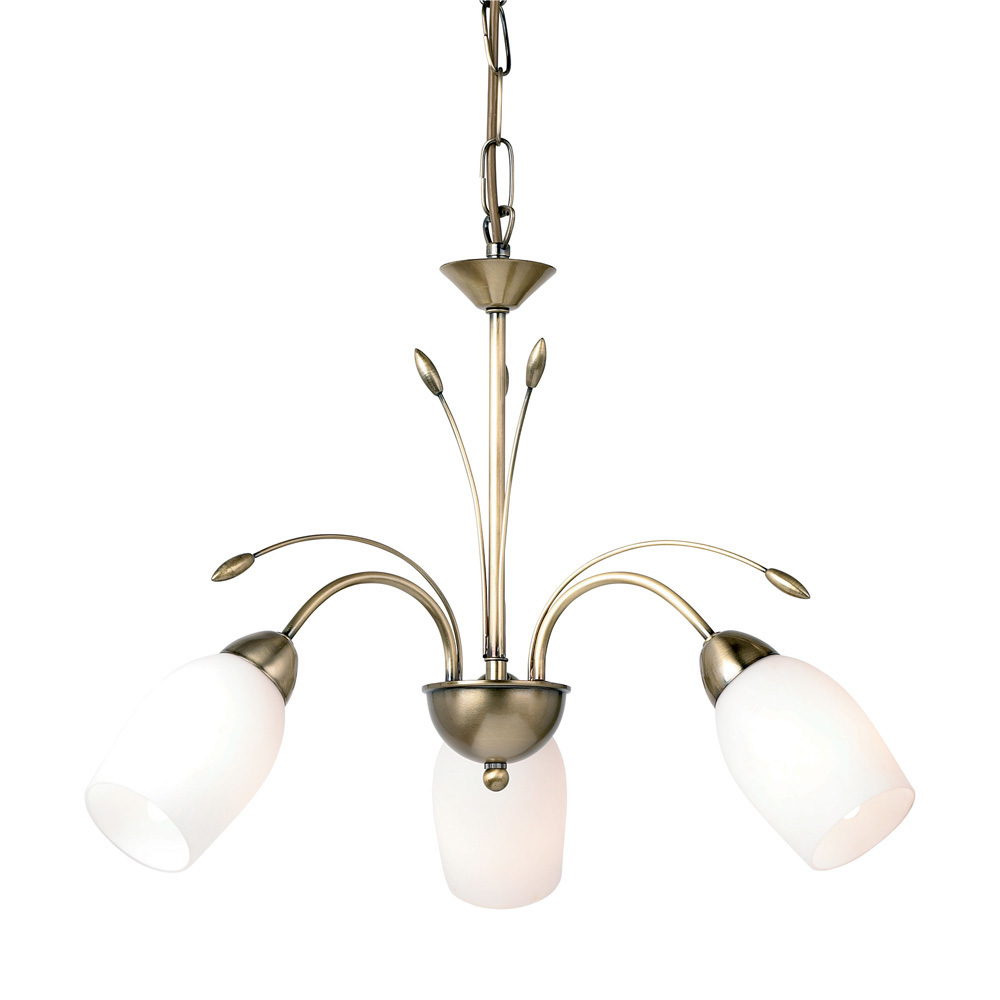 Meadow 3 Light Antique Brass Ceiling Fitting