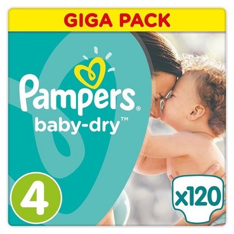 120 Giga Pack X 3 Pampers Baby-Dry Nappies Size 4