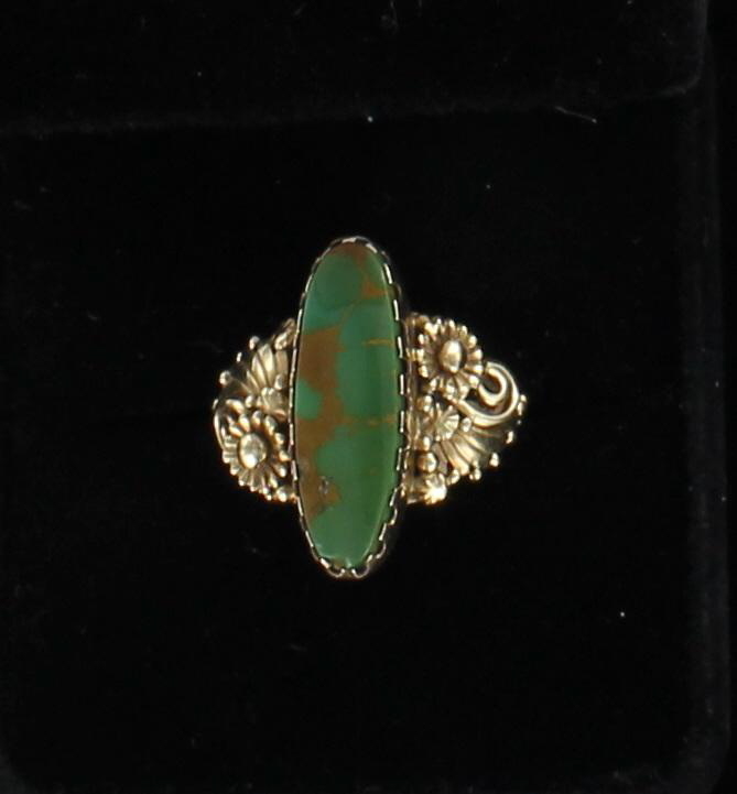 14KT ART NOUVEAU TURQUOISE RING CIRCA 1910 198-23615