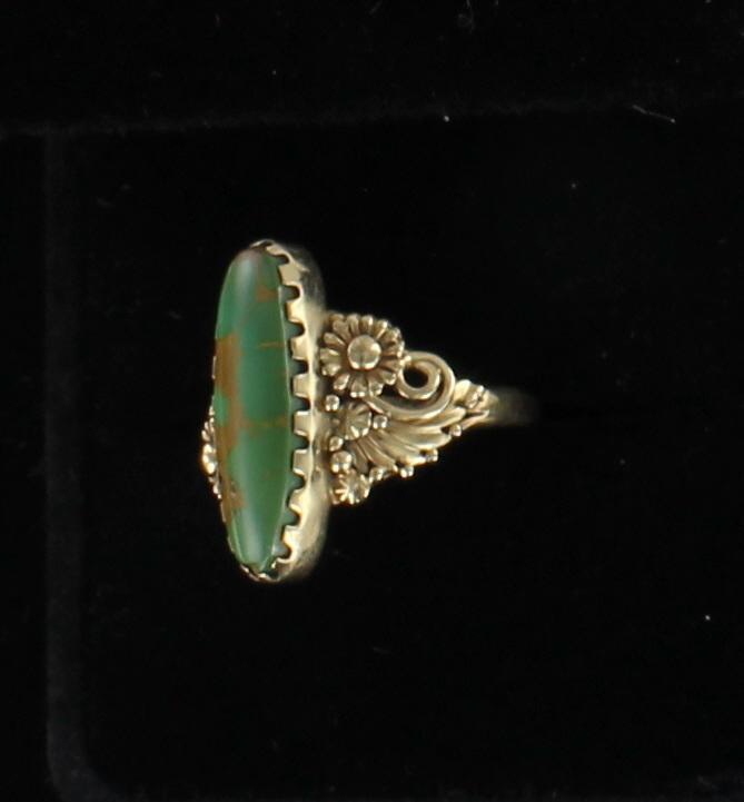 14KT ART NOUVEAU TURQUOISE RING CIRCA 1910