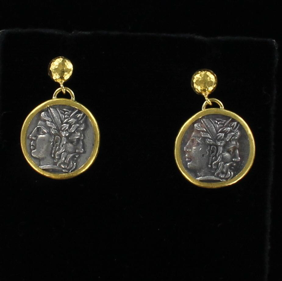24KT/SILVER COIN EARRINGS 198-23944