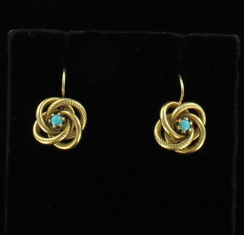 18KT VICTORIAN TURQUOISE EARRINGS 101-2914