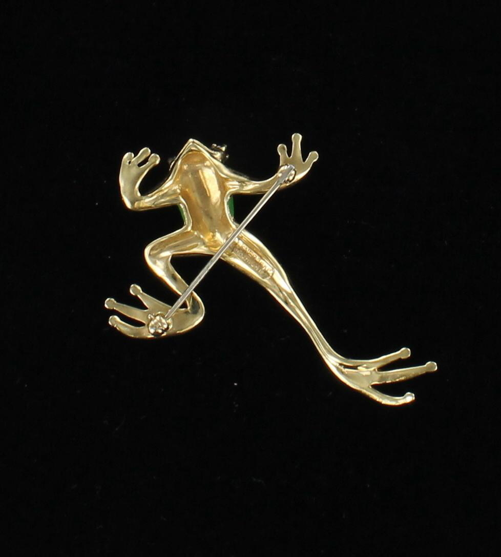 14KT ENAMEL FROG PIN