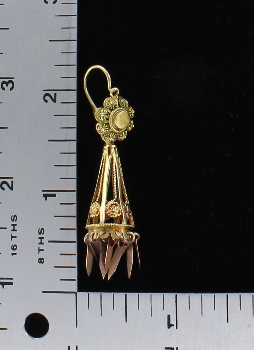 18KT VICTORIAN DAY/NIGHT EARRINGS