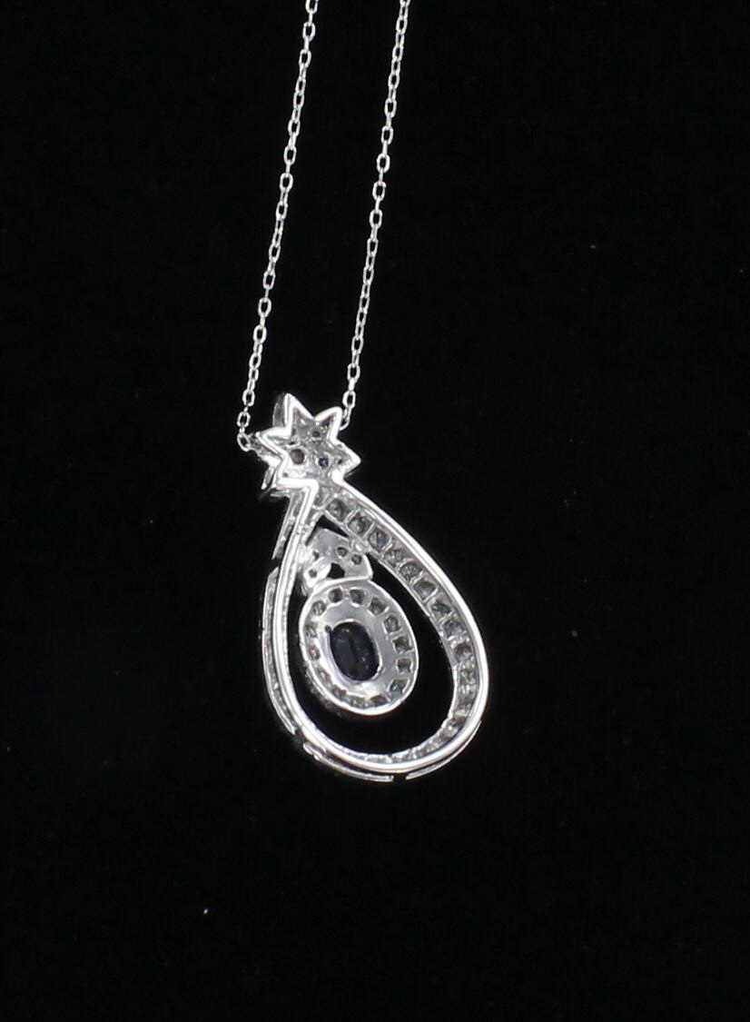 18KT DIAMOND AND SAPPHIRE PENDANT