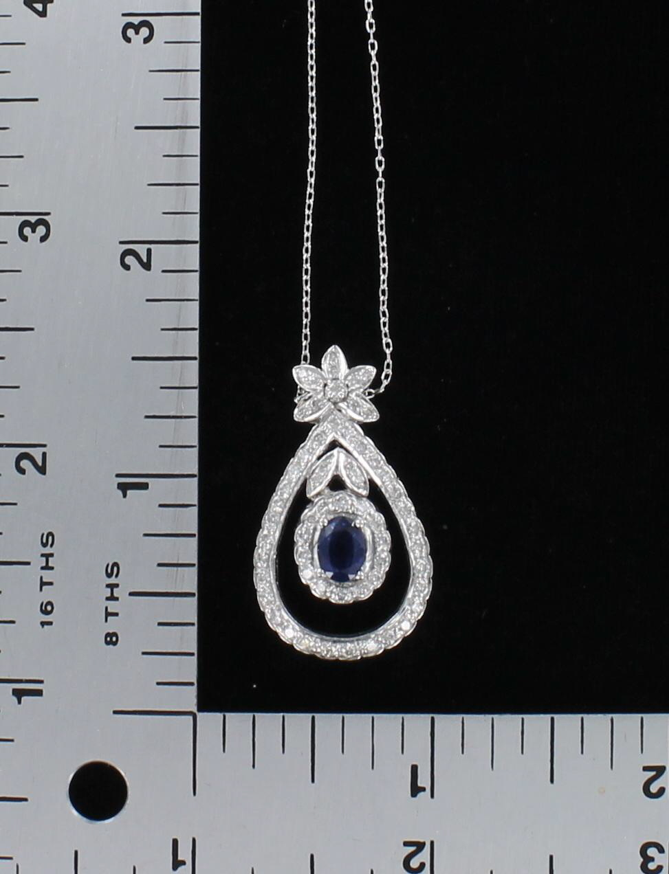 18KT DIAMOND AND SAPPHIRE PENDANT