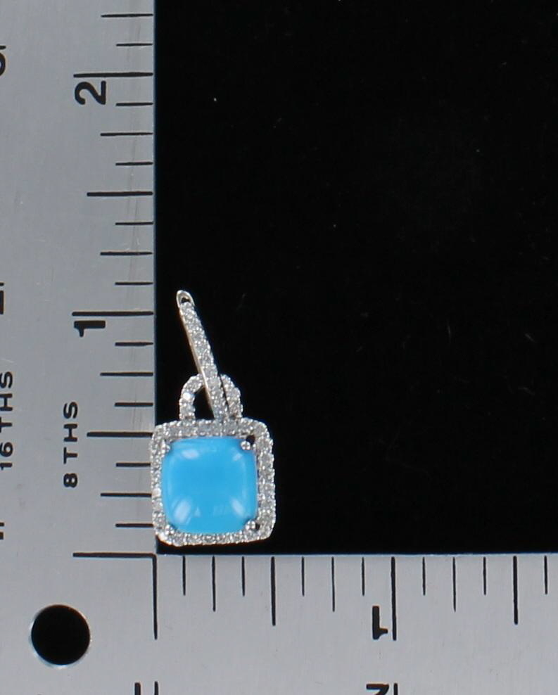 14KT TURQUOISE AND DIAMOND EARRINGS