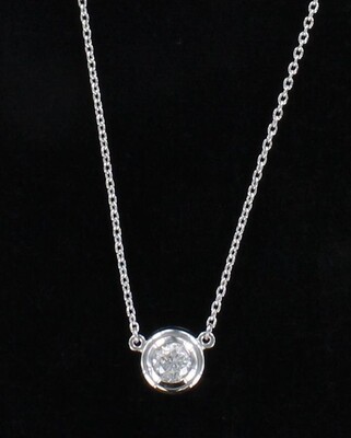 14KT .70 CT ROUND BEZEL SET DIAMOND NECKLACE 14KT .70 CT ROUND BEZEL SET DIAMOND NECKLACE
