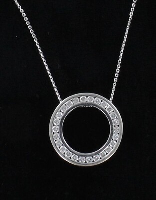 14KT/18KT 1.0 CT TW DIAMOND CIRCLE PENDANT 14KT/18KT 1.0 CT TW DIAMOND CIRCLE PENDANT