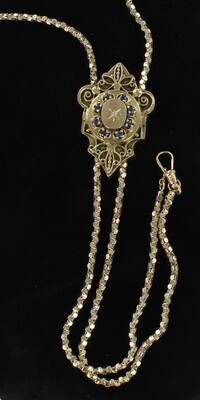 14KT VICTORIAN SAPPHIRE SLIDE NECKLACE 14KT VICTORIAN SAPPHIRE SLIDE NECKLACE