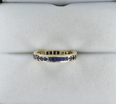 14KT 1.0 CT TW SAPPHIRE ETERNITY BAND, SIZE 5 14KT 1.0 CT TW SAPPHIRE ETERNITY BAND, SIZE 5