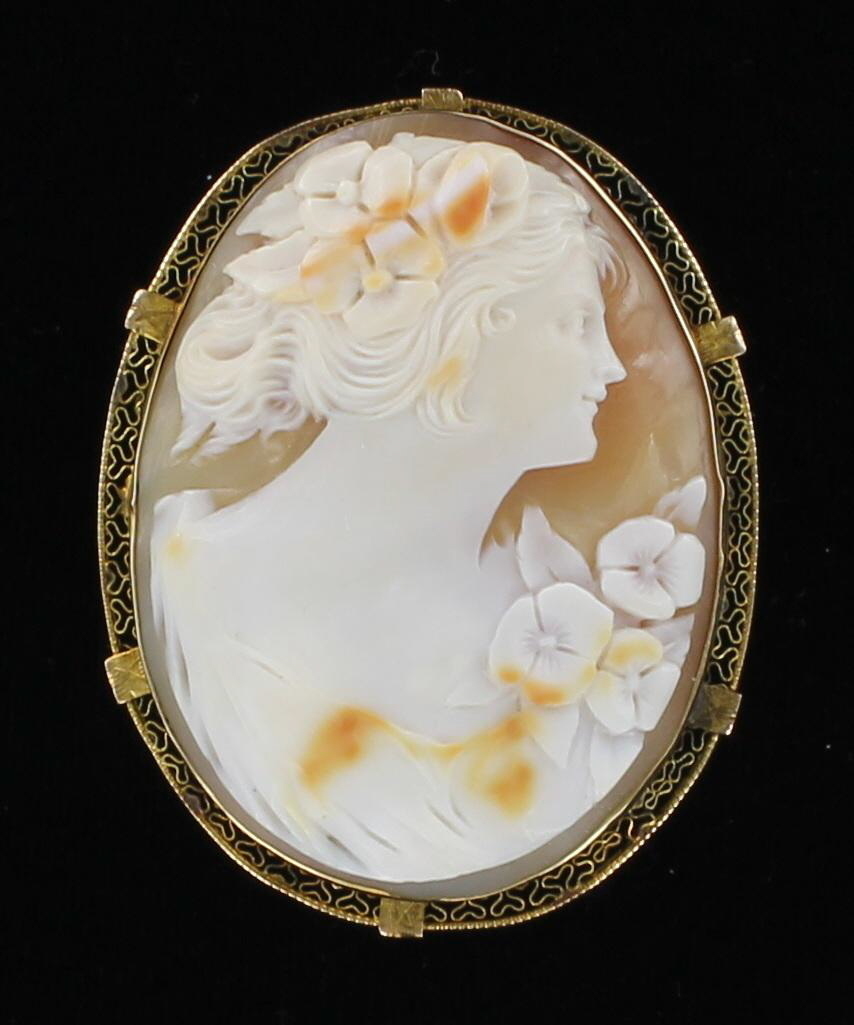 14KT SHELL CAMEO CIRCA 1940 198-1643