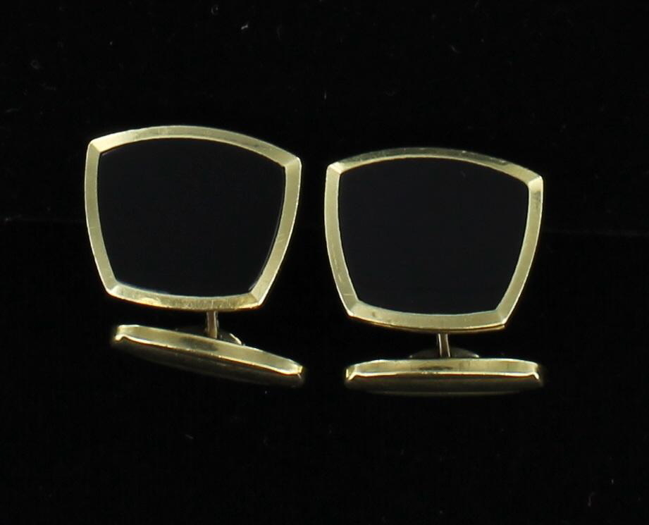 14KT BLACK ONYX CUFF LINKS
