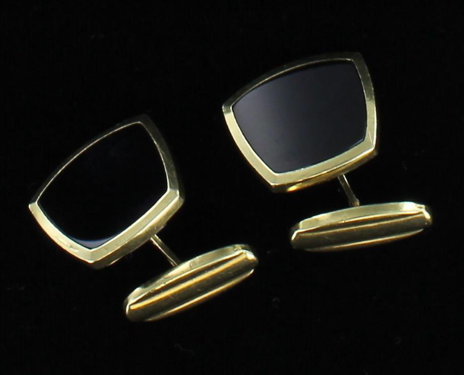 14KT BLACK ONYX CUFF LINKS