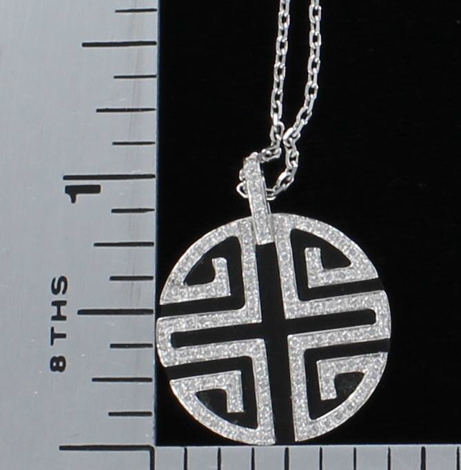 18KT ONYX AND DIAMOND NECKLACE