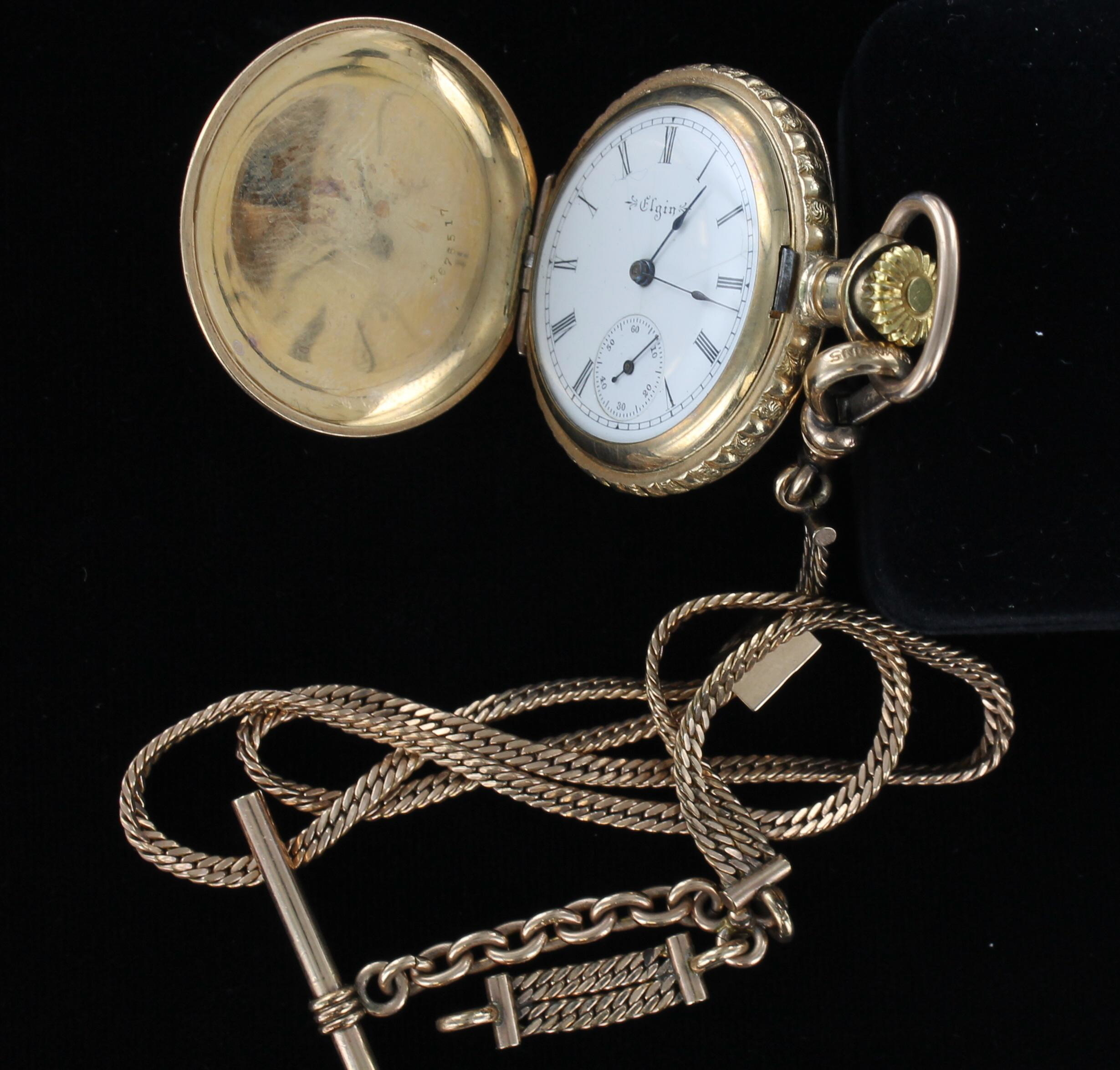 GOLD-FILLED POCKET WATCH AND CHAIN 1930
