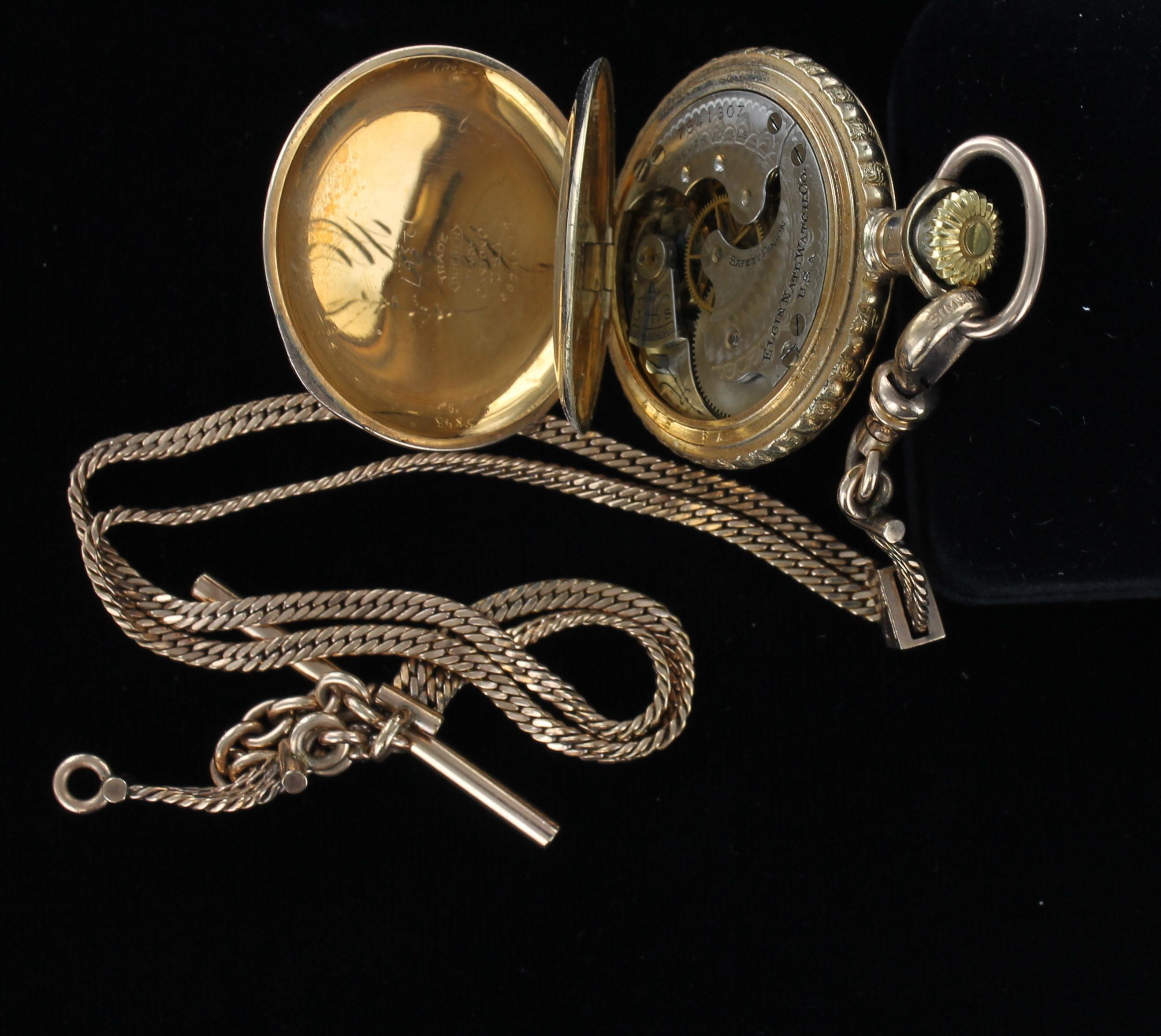 GOLD-FILLED POCKET WATCH AND CHAIN 1930