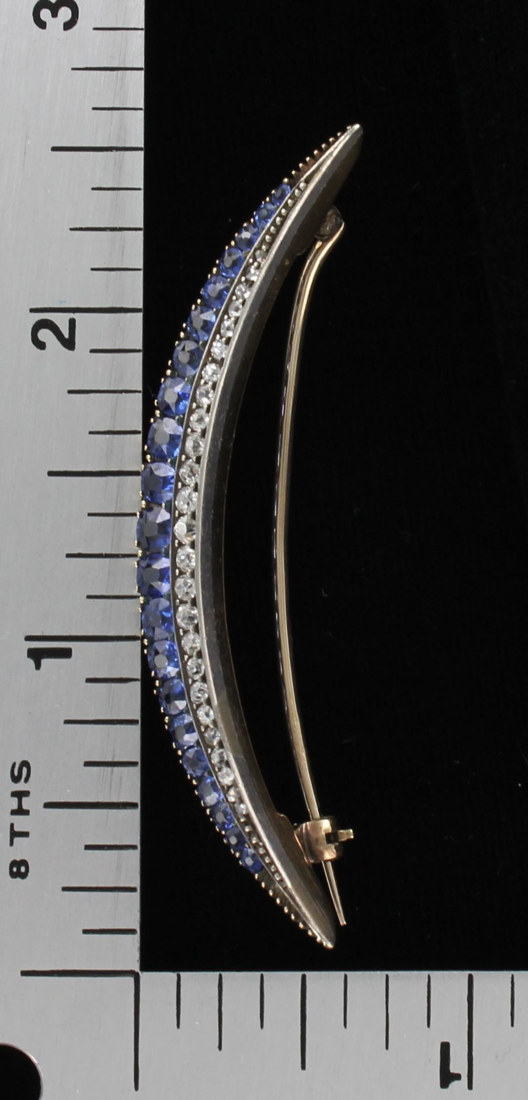 14KT SAPPHIRE AND DIAMOND PIN CIRCA 1920