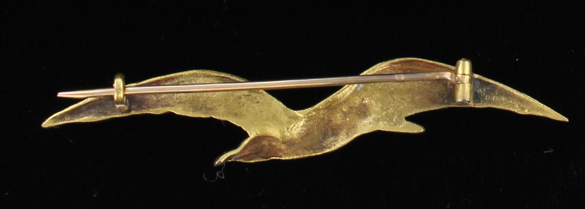18KT BIRD PIN, FRANCE 1890