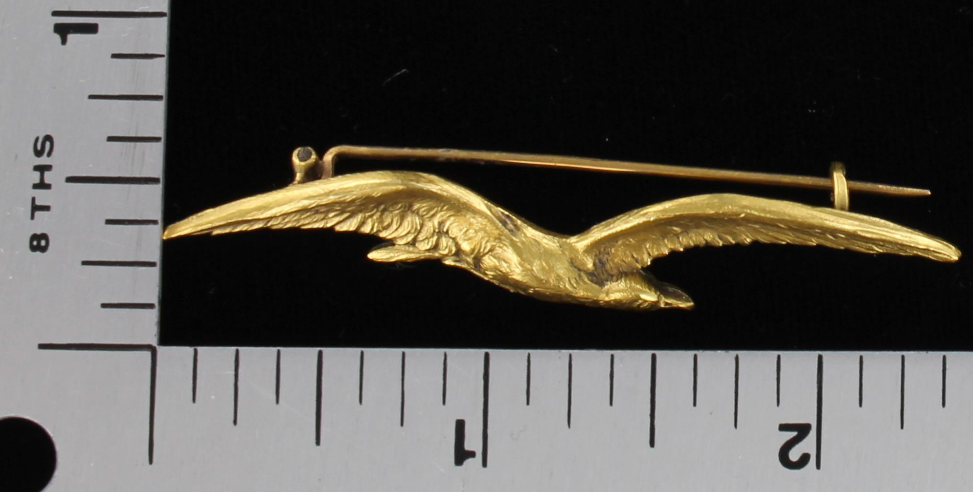 18KT BIRD PIN, FRANCE 1890