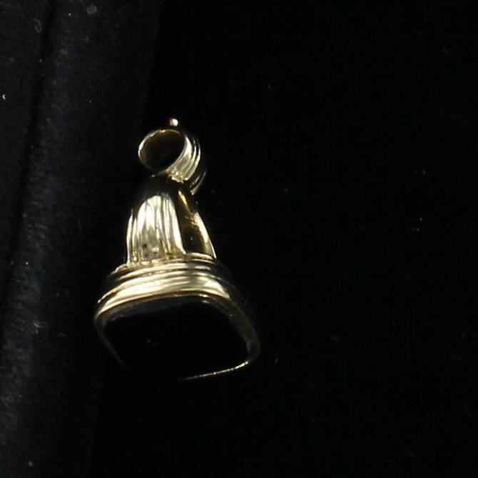 14KT ONYX FOB CIRCA 1930