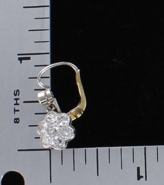 18KT/PLATINUM DIAMOND FLOWER EARRINGS CIRCA 1920