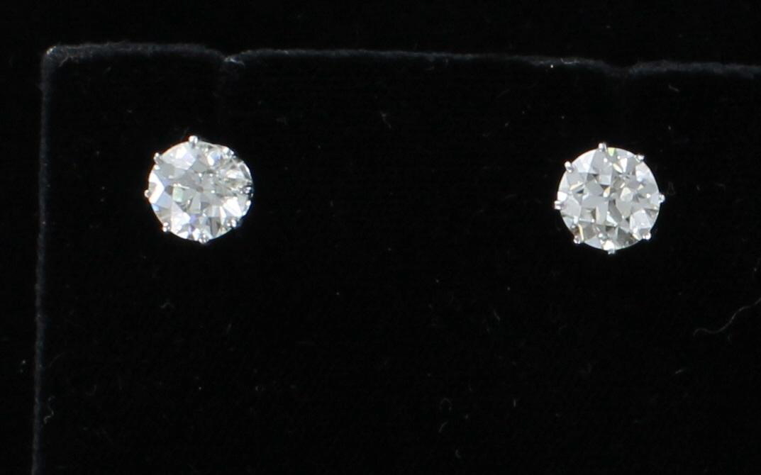 18KT 3.14 CT TW DIAMOND STUD EARRINGS 205-2169