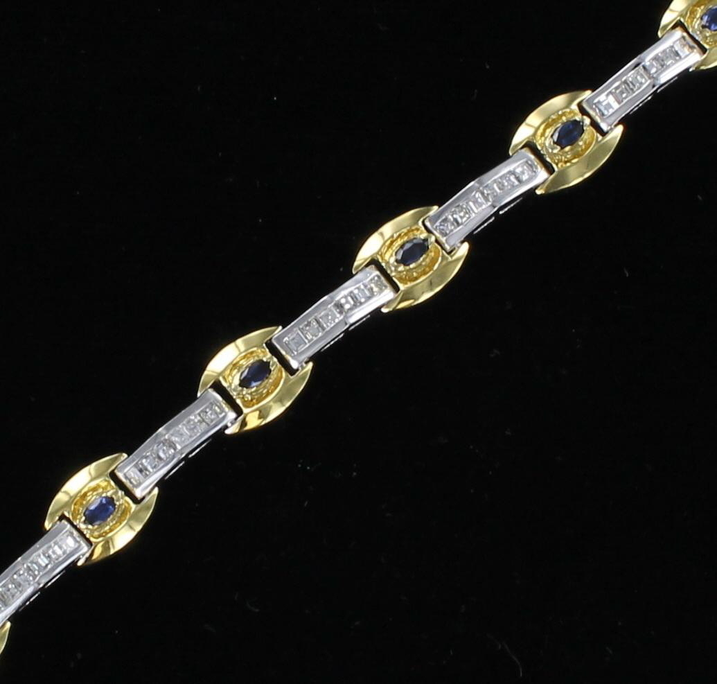 14KT DIAMOND AND SAPPHIRE BRACELET 205-2211