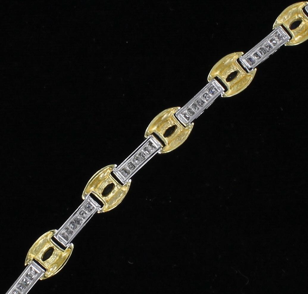 14KT DIAMOND AND SAPPHIRE BRACELET