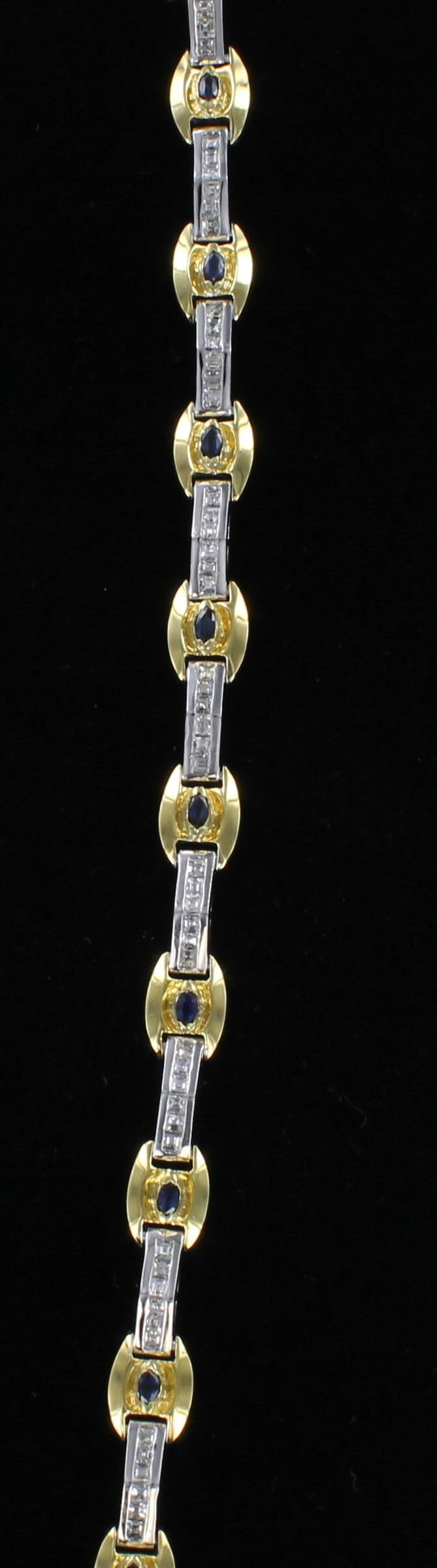 14KT DIAMOND AND SAPPHIRE BRACELET