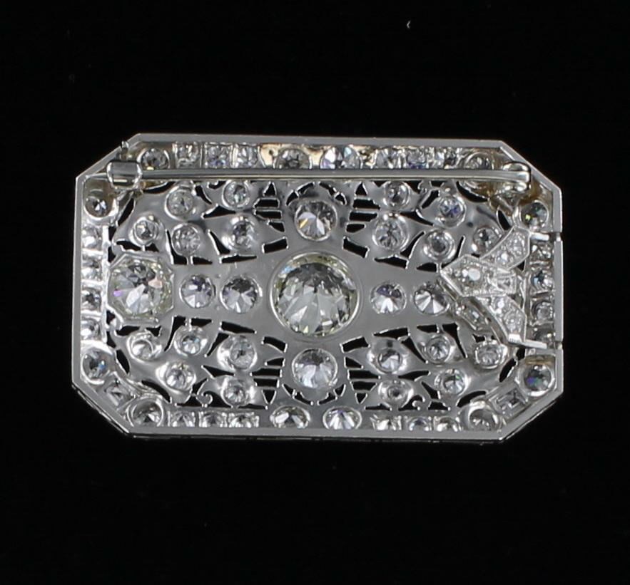 PLATINUM 7.0 CT TW DIAMOND PENDANT/PIN CIRCA 1920