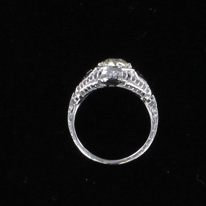 14KT .82 CT OLD EUROPEAN CUT DIAMOND ENGAGEMENT RING CIRCA 1920