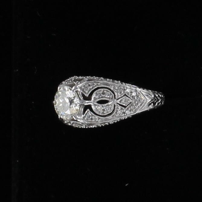 18KT 1.0 CT OLD MINE CUT DIAMOND RING