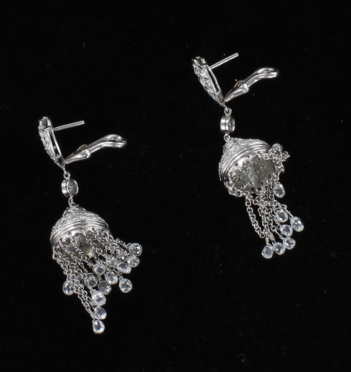 PLATINUM 7.5 CT. TW DIAMOND BRIOLETTE DANGLE EARRINGS