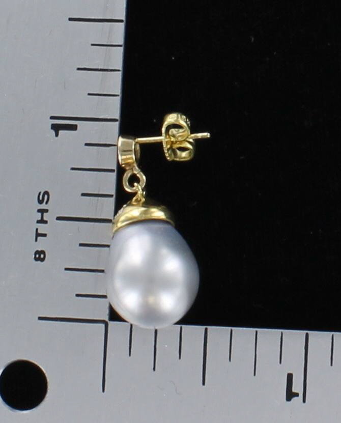 18KT SOUTH SEA PEARL EARRINGS WITH .40 CT TW DIAMONDS