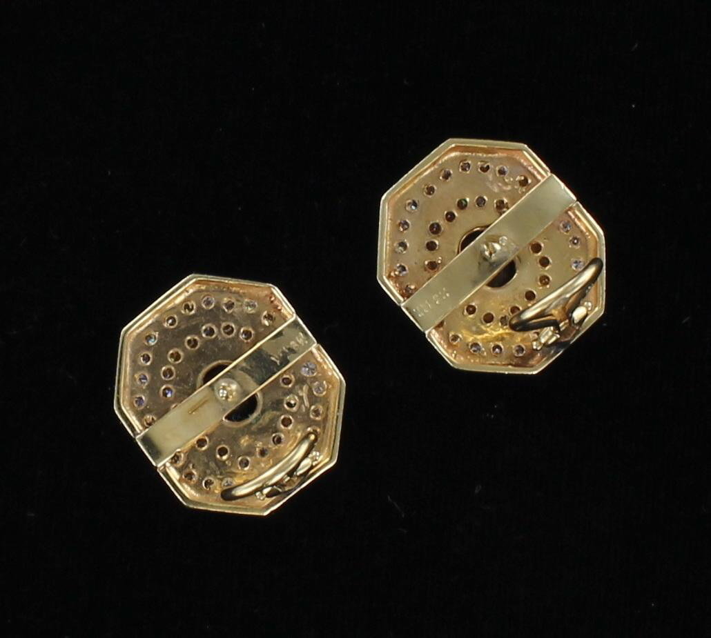 14KT SAPPHIRE AND DIAMOND EARRINGS