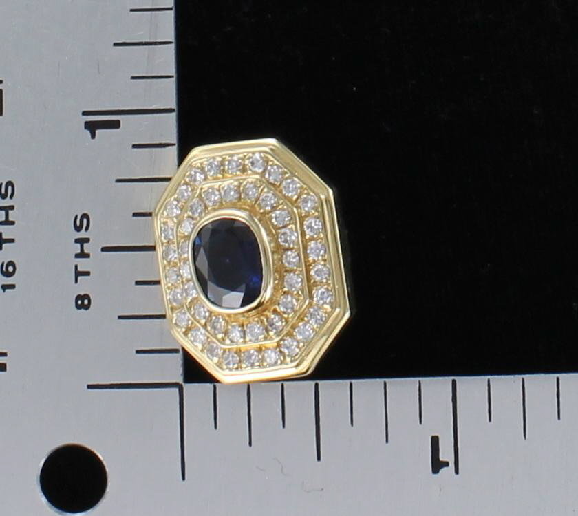 14KT SAPPHIRE AND DIAMOND EARRINGS