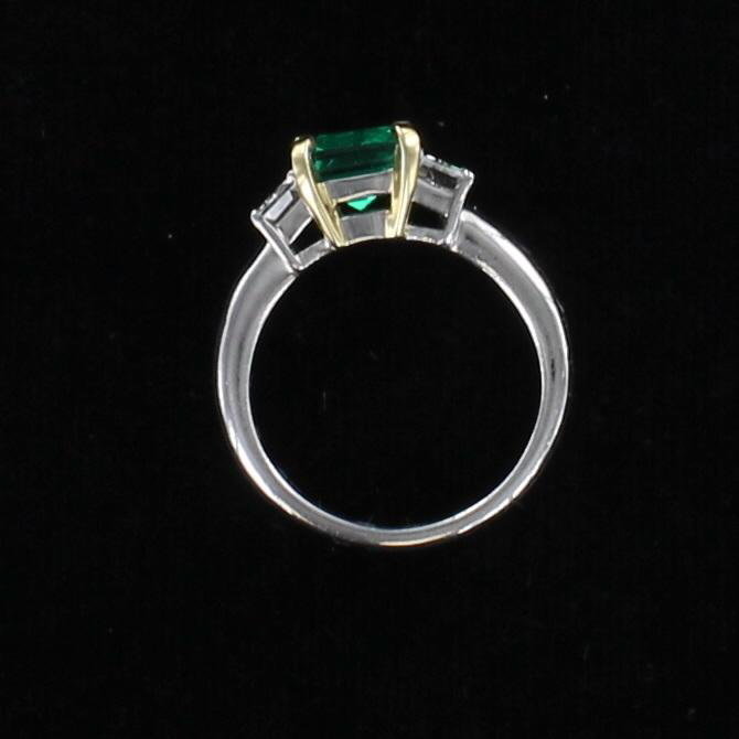 18KT/PLATINUM EMERALD AND DIAMOND RING