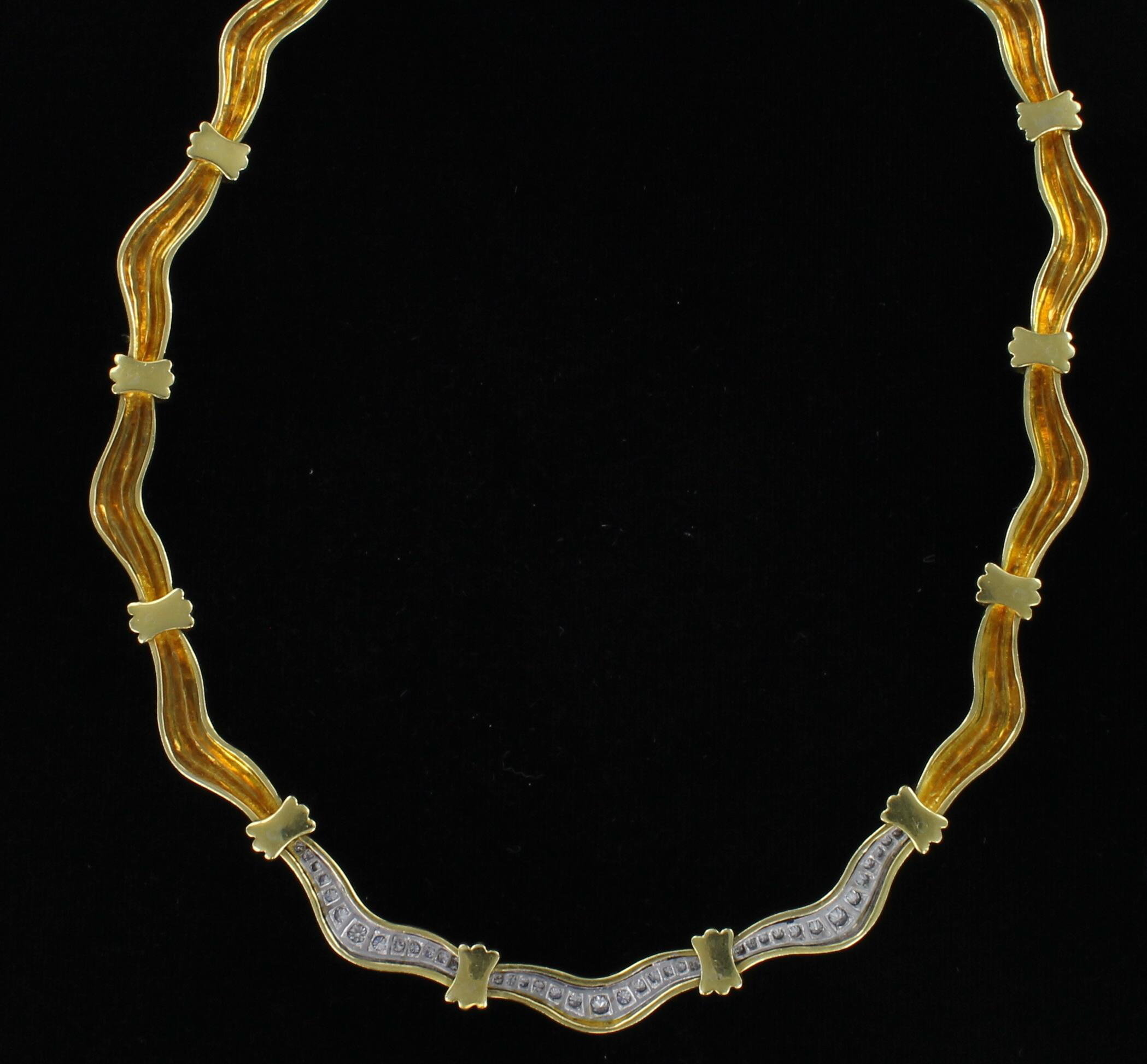18KT 1.10 CT TW CHANNEL-SET DIAMOND NECKLACE